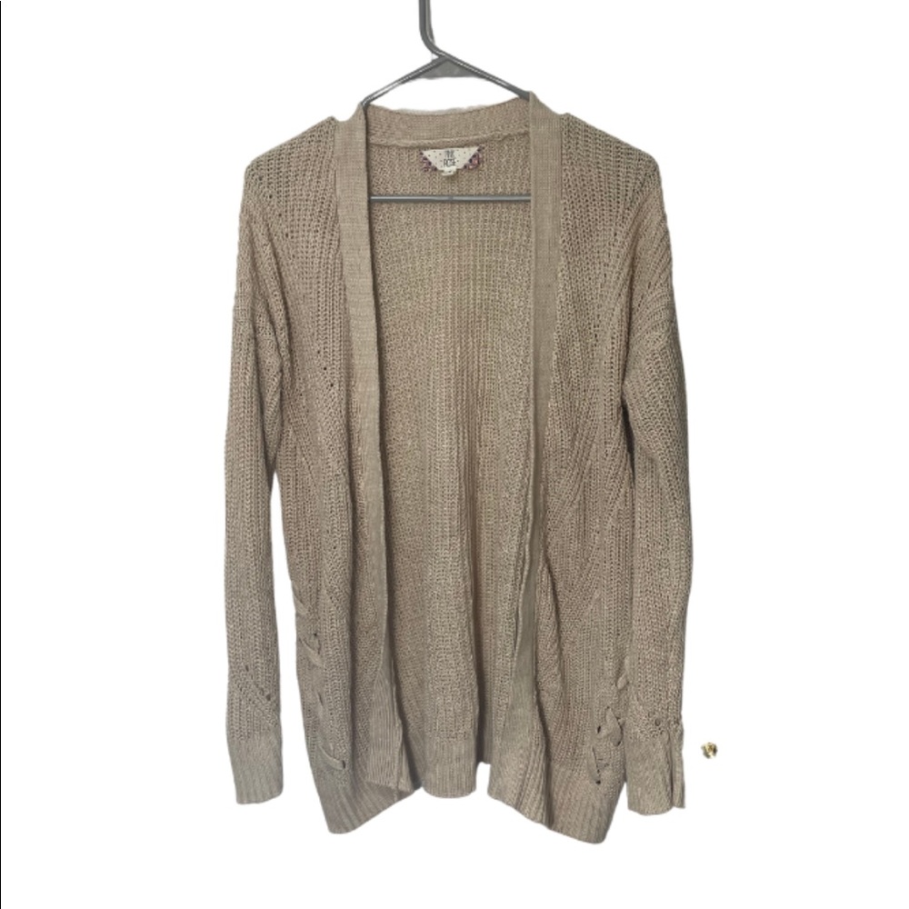 Pink rose light brown cardigan